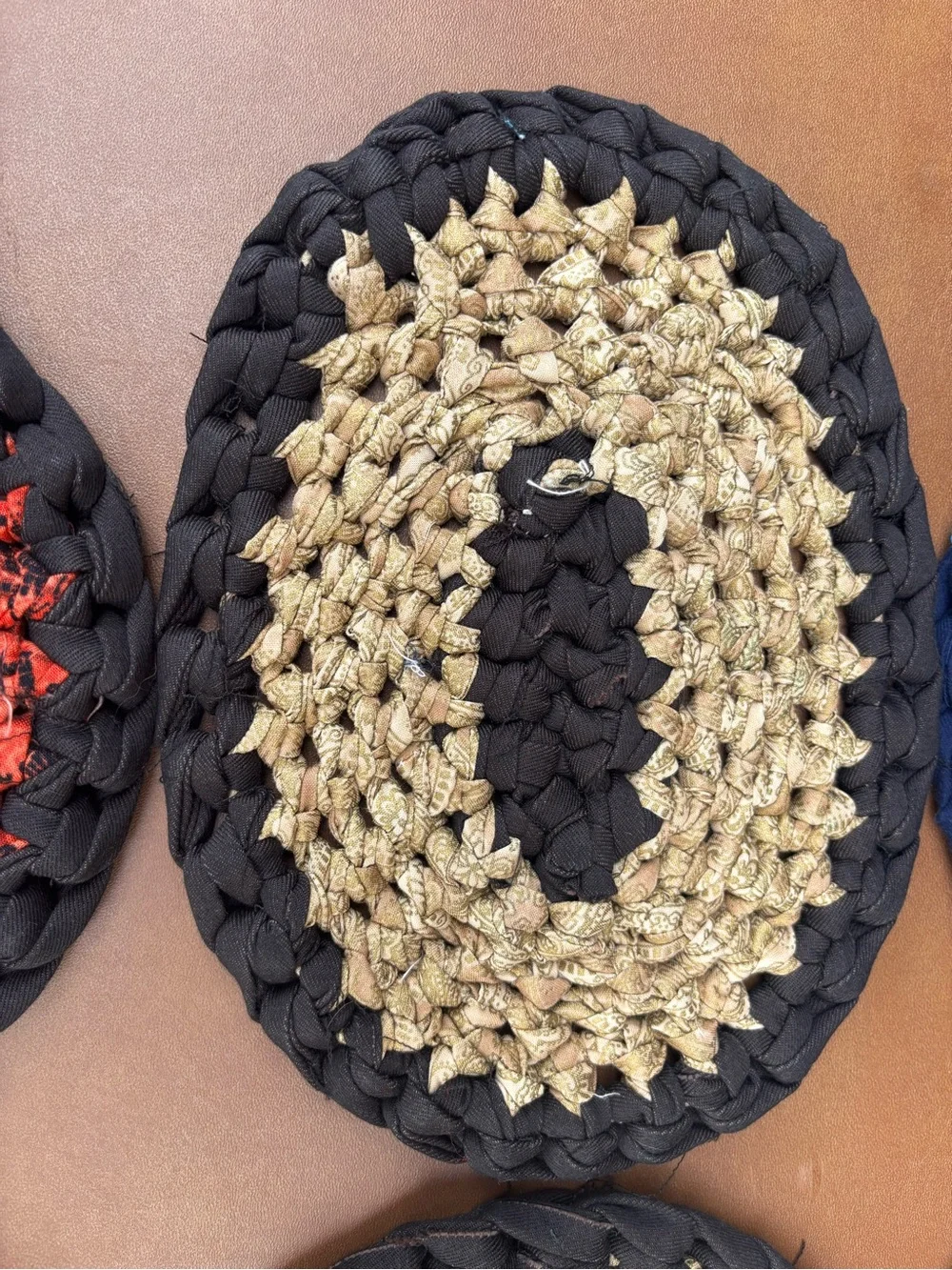 Set Of 9 Vintage Woven Braided Rug Trivets Hot Pads Granny Kitchen farmhouse